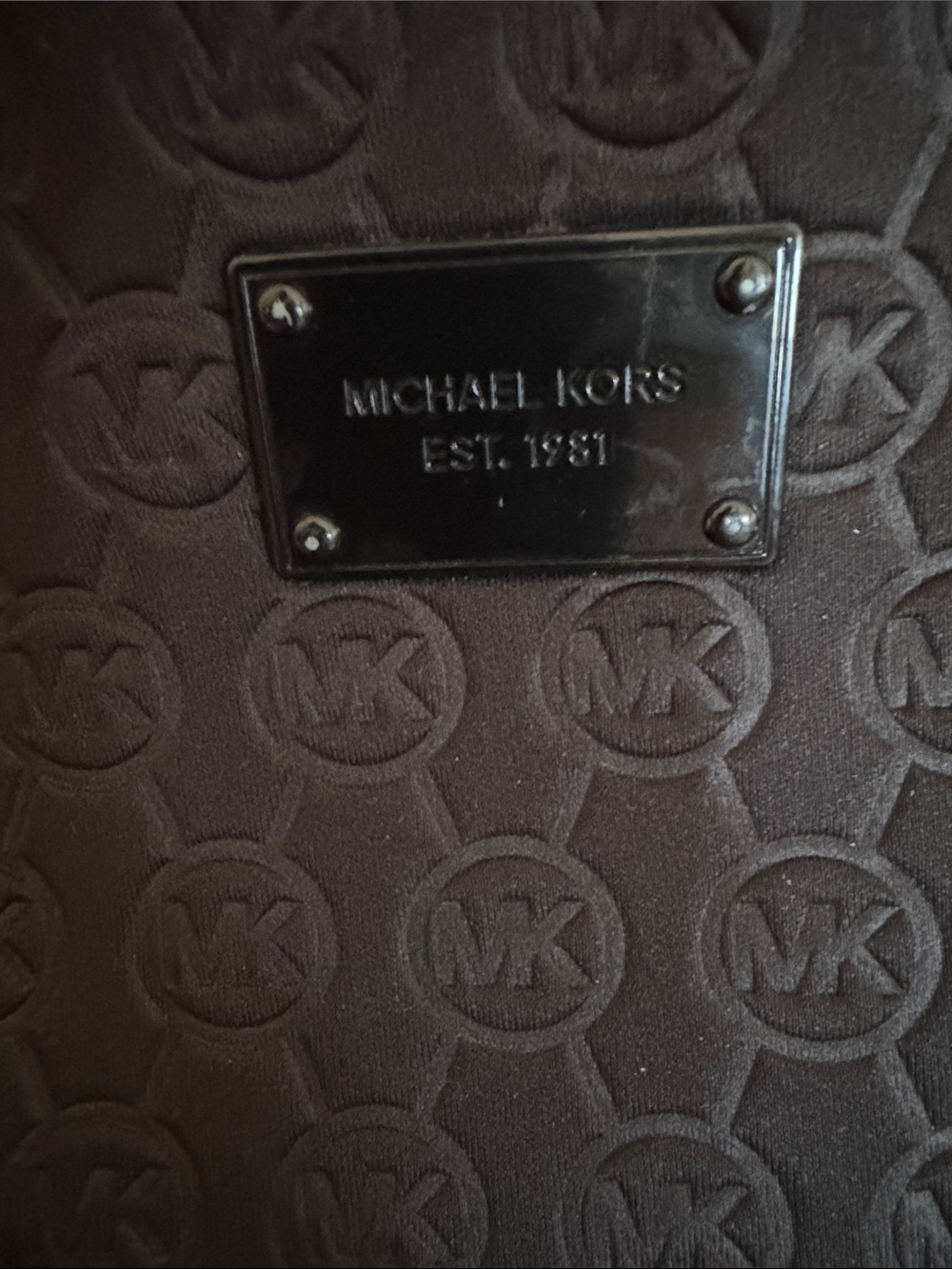 Michael Kors Black Embossed MK Crossbody Messenger Bag - Picture 2 of 4